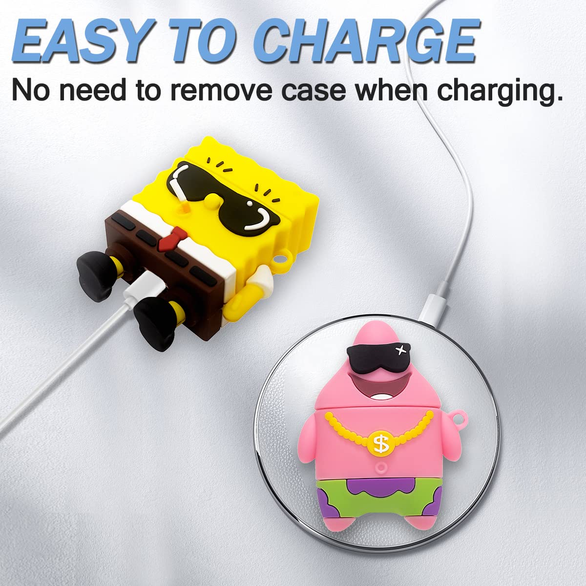 [3 Pack] Funny Airpod Case for AirPod 2/1, 3D Cartoon Character Cute Airpods 1&2 Case Kawaii AirPods 1/2 Cover for Men Boys Gift Protective Silicone