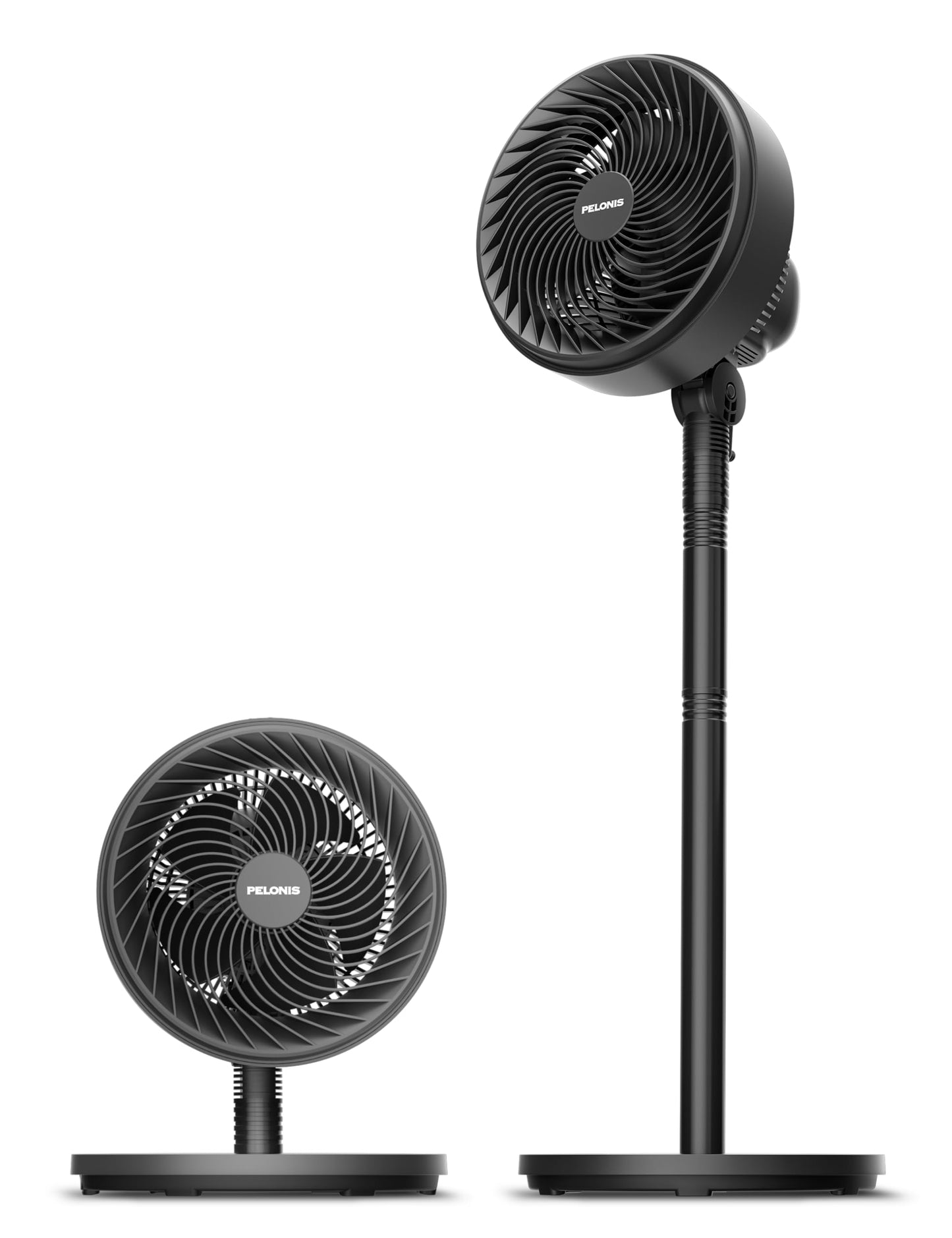 PELONIS 7-Inch Air Circulator Fan for Bedroom, 75°+90° Oscillation, Black