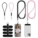 Lousrnman Cell Phone Lanyard, Universal 2× Phone Crossbody Lanyard for Women, 2× Wrist Phone Strap and 4× Upgraded Connectors Compatible with Most