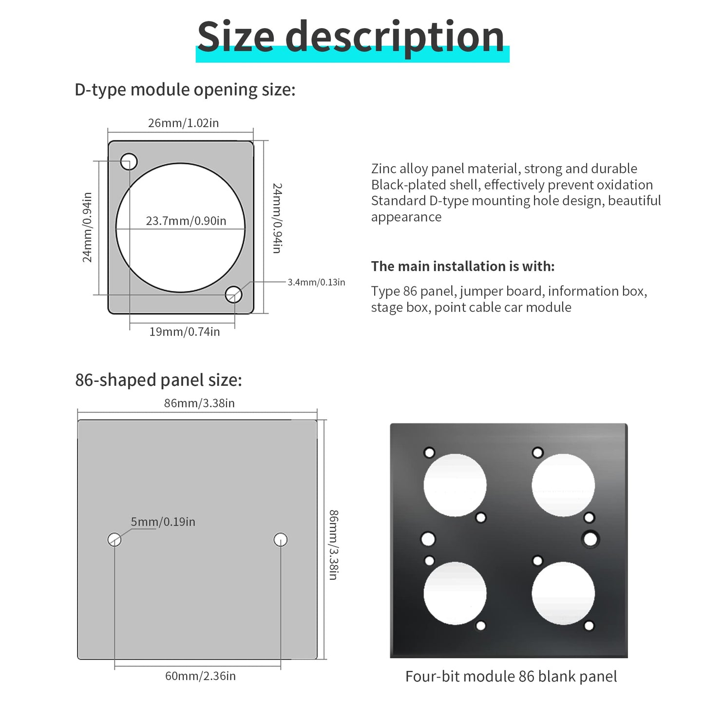 QIANRENON USB 3.0 Dual Panel Mount Solderless Connector, USB 3.0 Female to Female Coupler Socket, Pass Through Adapter for Audio, Video