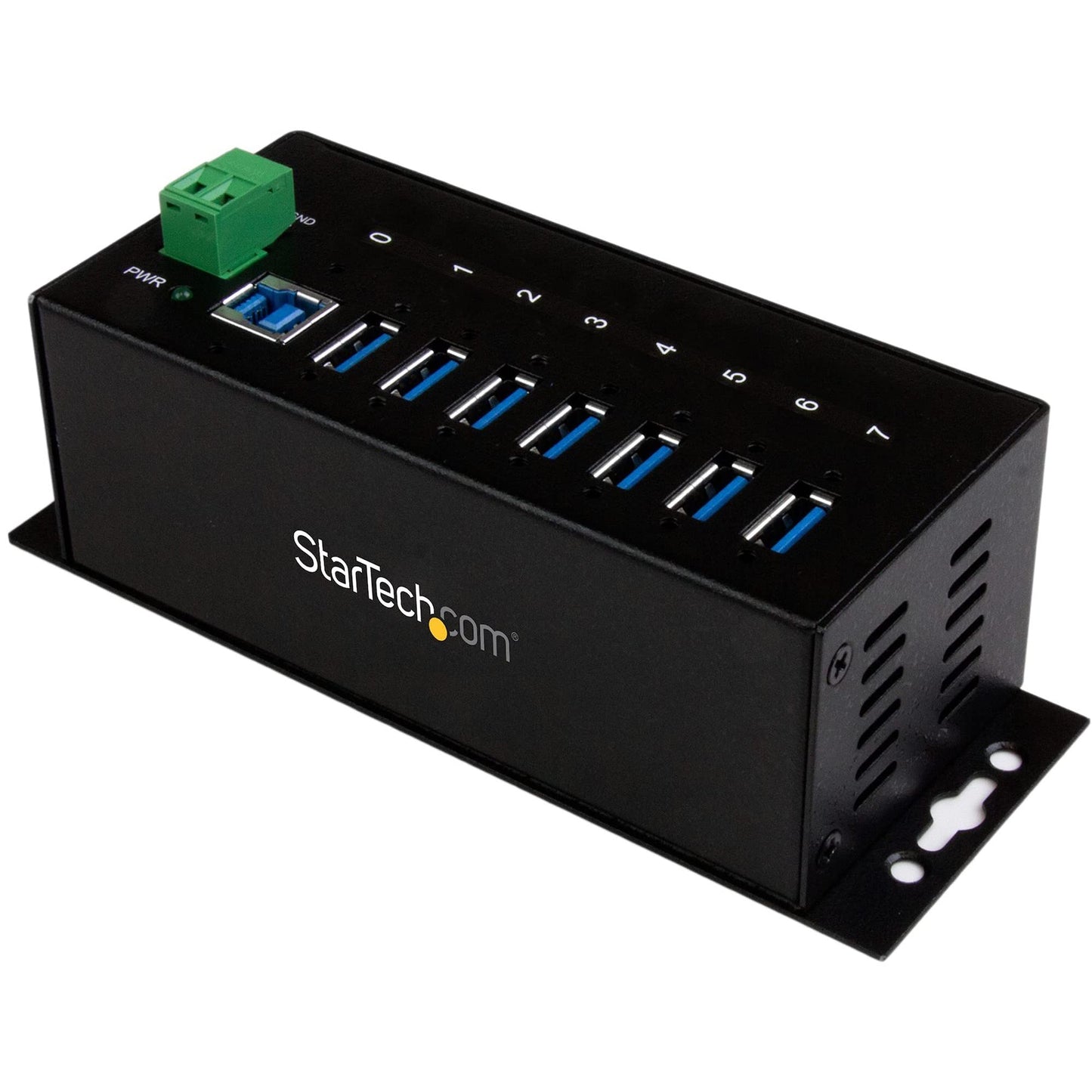 StarTech.com 7-Port USB 3.0 Hub - 5Gbps - Metal Industrial USB-A Hub with ESD Protection & 350W Surge Protection - Din Rail Wall or Desk Mountable