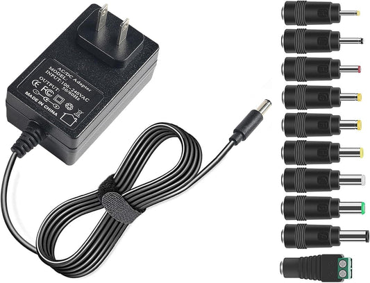 20V 2A Power Supply Adapter for 20volt 0.5A 0.8A 1A 1.5A 1.8A 2A, 500mA 800mA 1000mA 1500mA 1800mA 2000mA Equipment with 10 Tips ac dc Adapter DC…
