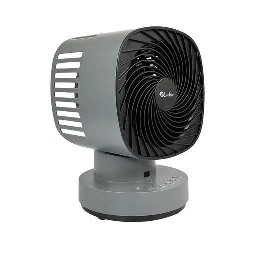 LivePure Rechargeable 4 Speed Orbital Dual Oscillating Fan w/Remote, Gray
