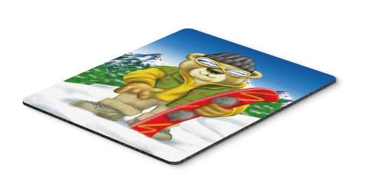 Caroline's Treasures APH0857MP Teddy Bear Snowboarding Mouse Pad, Hot Pad or Trivet for Home Office Gaming Working Computers Laptop Mouse Mat,Washable
