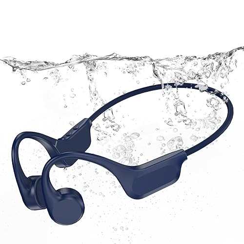 RR SPORTS Bone Conduction Bluetooth Headphones-SwimBeats,IP68 Waterproof Swimming Headphones with 32GB MP3 Player, Lightweight Open Ear Design…
