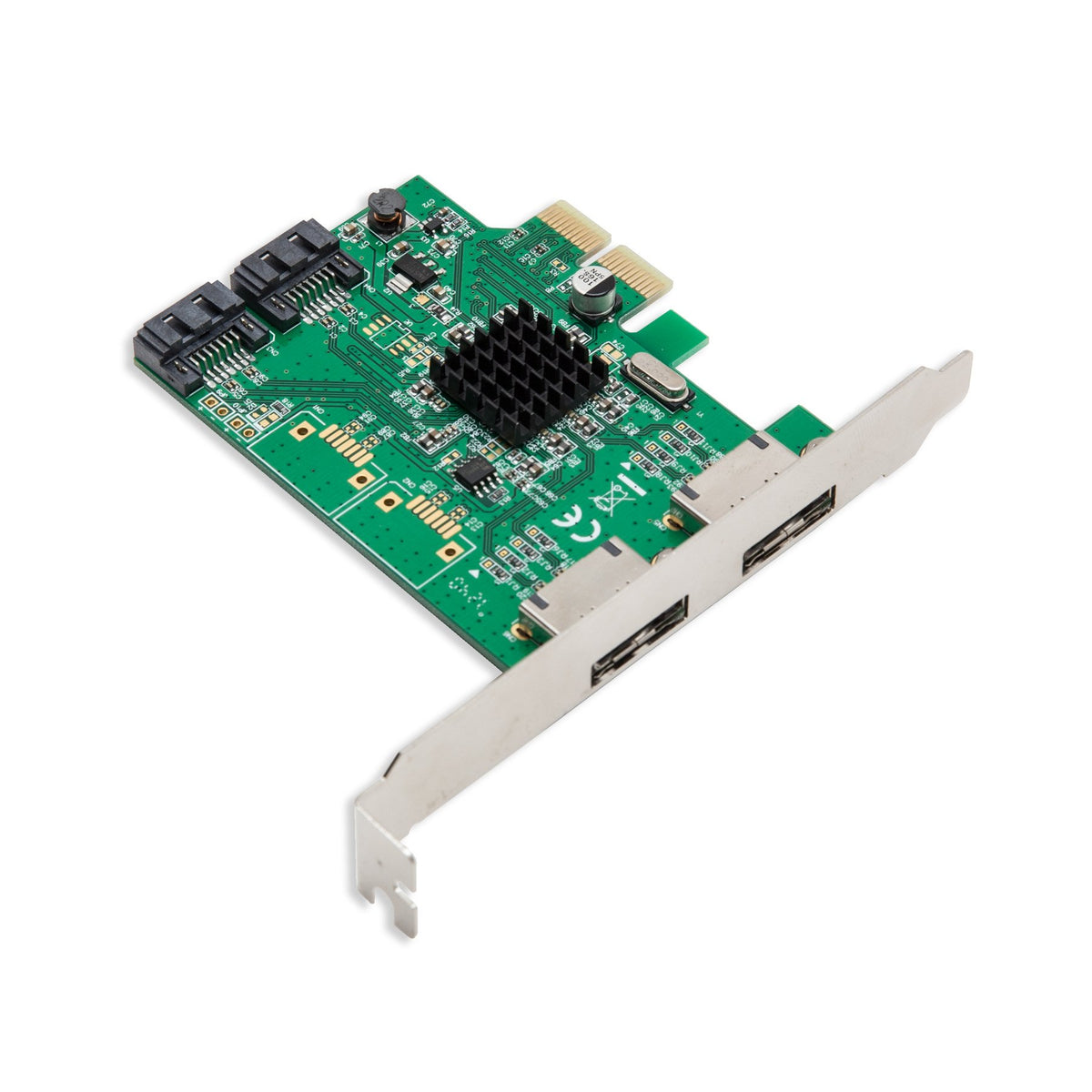 IO Crest SI-PEX40058 2 Port SATA III 2 Port eSATA III PCIe 2.0 x2 HyperDuo Controller Card Green