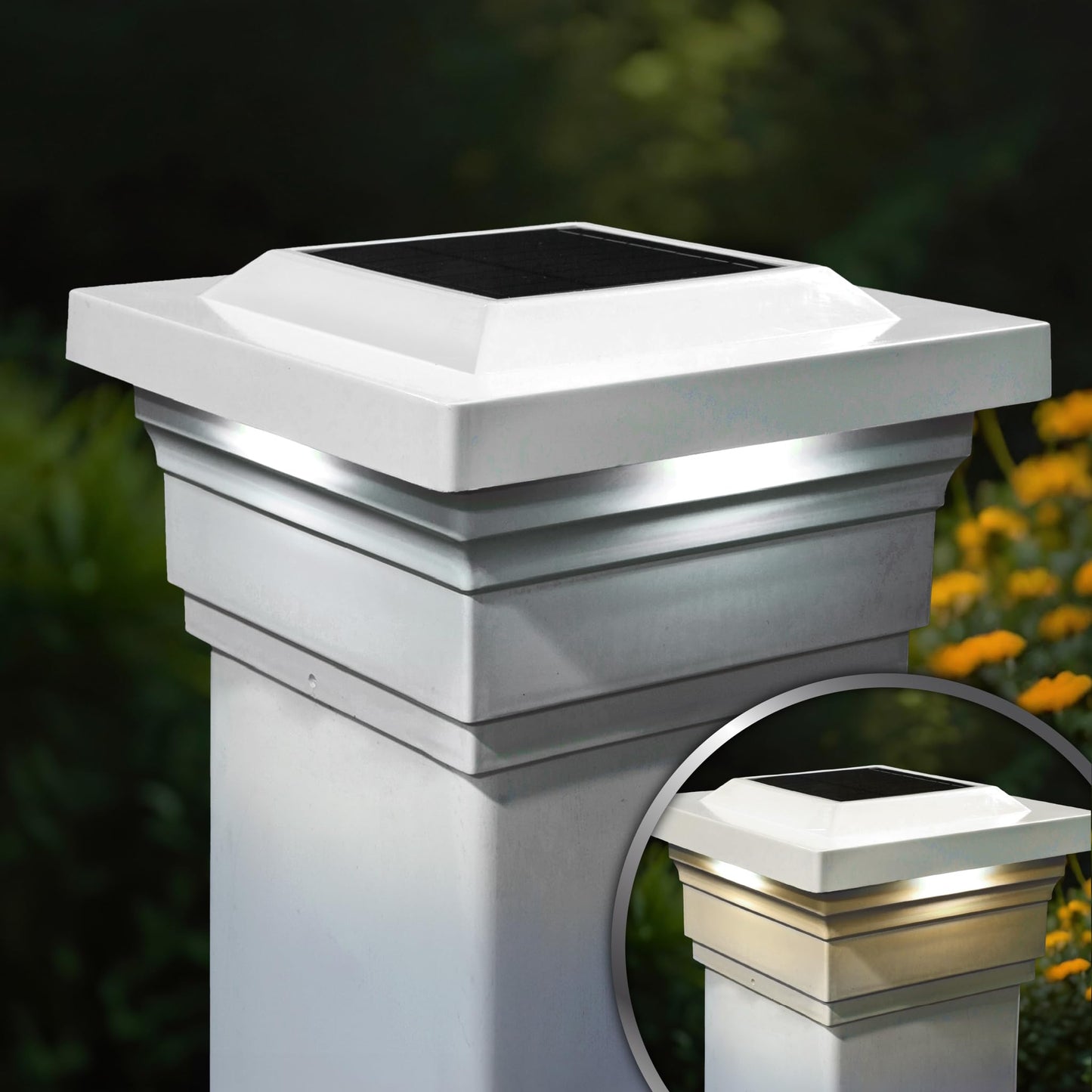 Classy Caps Regal Solar Post Cap (White, 5"x5")