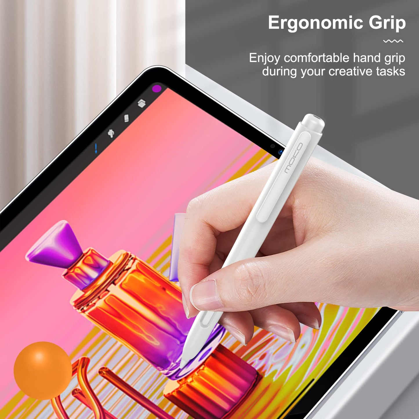 Moko Retractable Protective Case Fit Apple Pencil Pro/2nd Generation, White