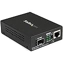 StarTech.com Multimode / Single Mode Fiber Media Converter - Open SFP Slot - 10/100/1000Mbps RJ45 Port - LFP Supported - IEEE 802.1q Tag VLAN - , TAA