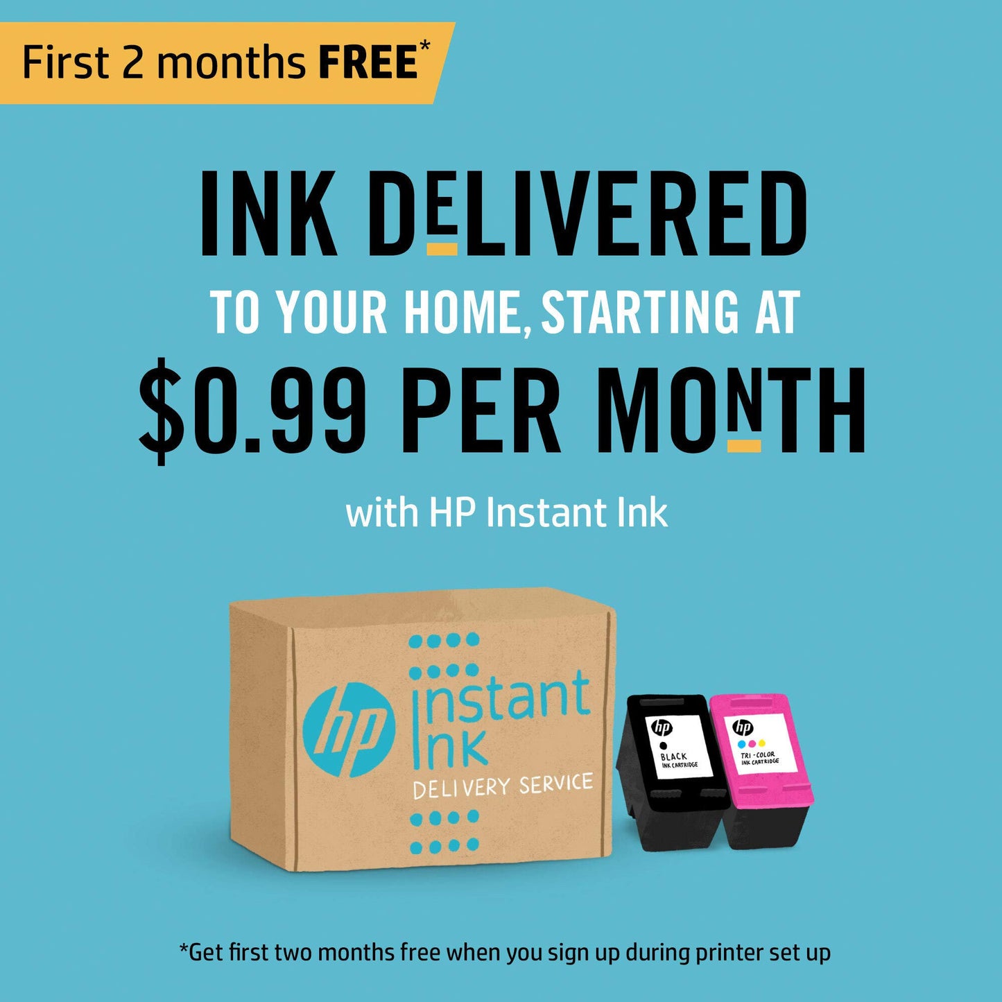 HP DeskJet 2655 All-in-One Compact Printer, Instant Ink, Works with Alexa - Noble Blue (V1N01A)