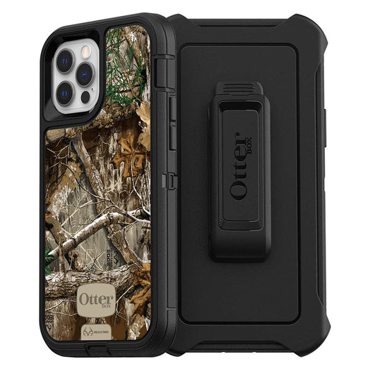 OtterBox iPhone 12 & iPhone 12 Pro Defender Series Series Case - Realtree Edge (Black/Realtree Edge Graphic), Rugged & Durable, with Port Protection