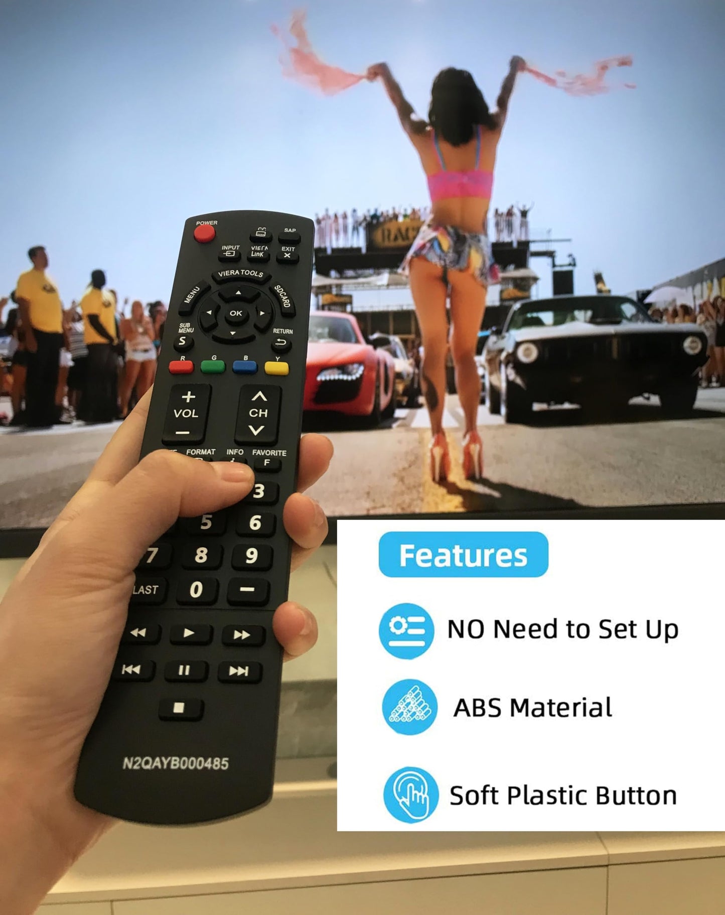 Replacement Universal Remote Control for Panasonic Smart TV TC-32LX44S TC-50PX34 TC-60PS34 TC-L37U3 TC-60AS530U TC-L37U22 TC-42PX24 TC-P50C2 TC-L32C22