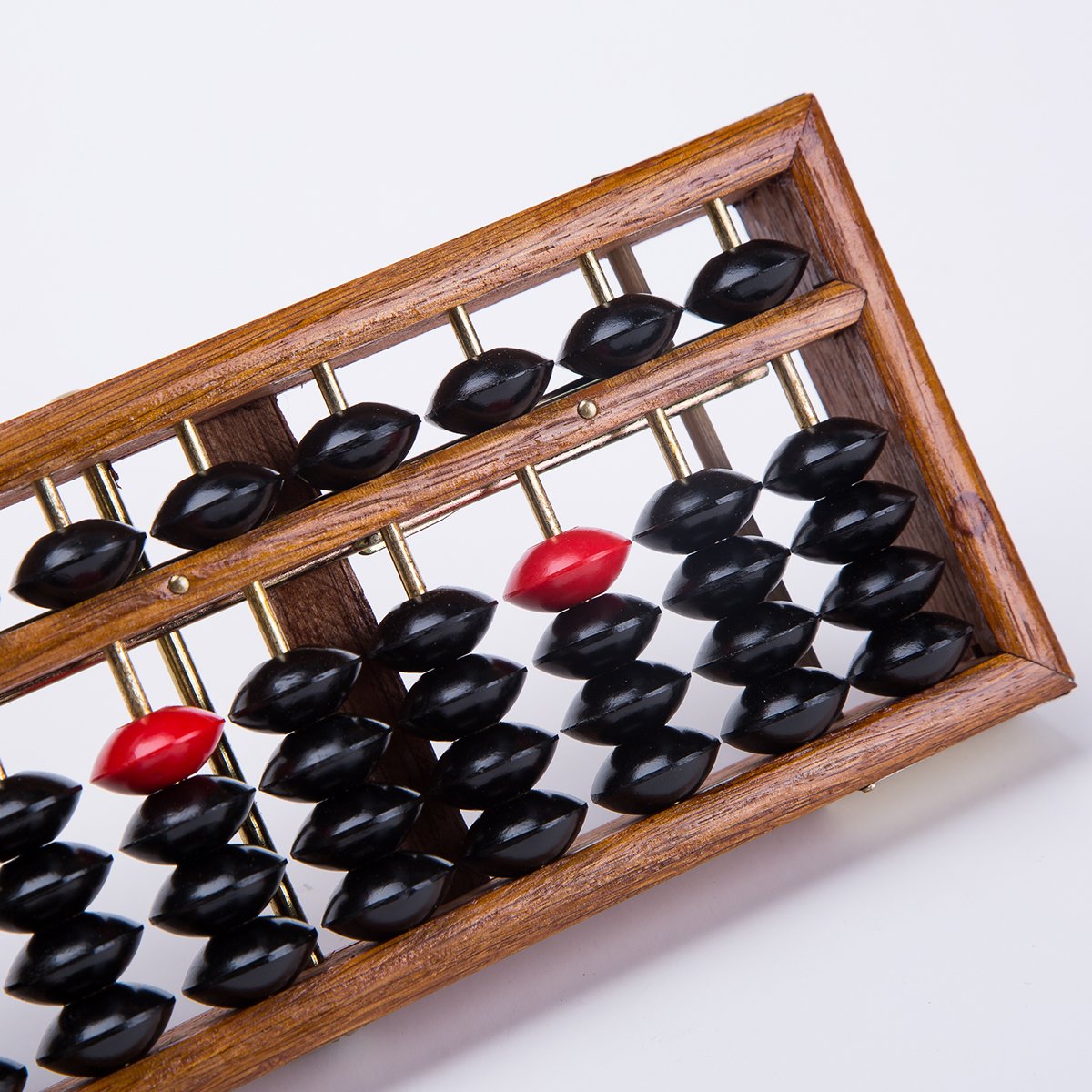Vintage-Style 17 Digit Rods Wooden Abacus Soroban Chinese Japanese Calculator Counting Tool w/Reset Button 14"
