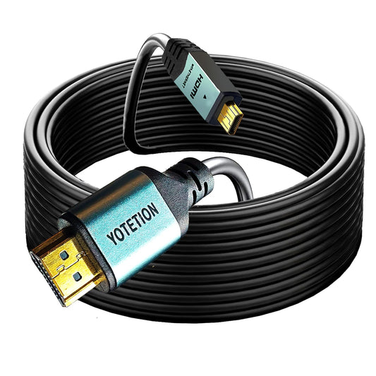 YOTETION 4K Micro HDMI to HDMI Male Cable 50FT Adapter, 4K@60Hz HDR Compatible for GoPro Hero, Canon/Nikon/Sony Zfc, Camera, Raspberry Pi 4, Video