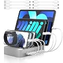 MSTJRY 90W 6-Port USB C Fast Charging Station for Multiple Devices, Multi PD Charger Station for iPhone iPad Tablet Phone, Charging Dock Organizer