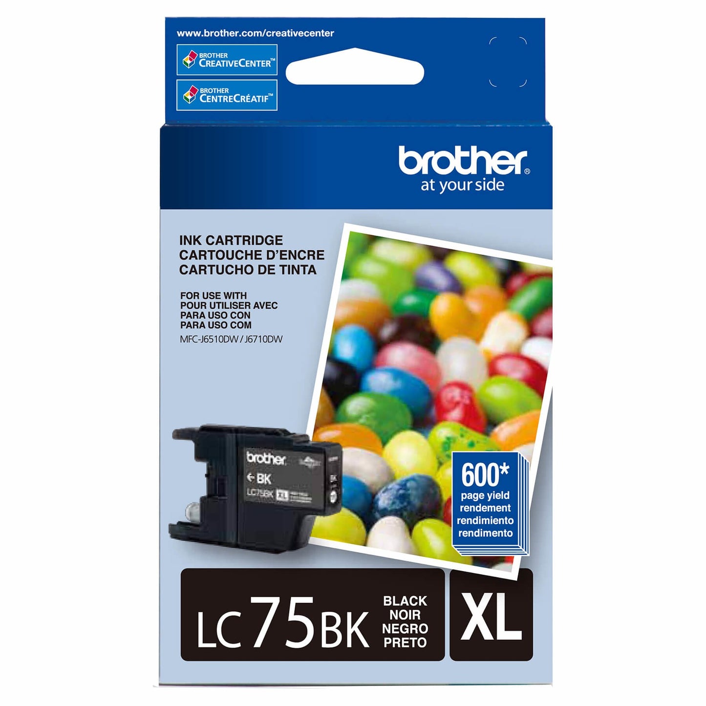 Brother Lc75bks Ink Cartridge - Inkjet - 600 Page - 1 Each