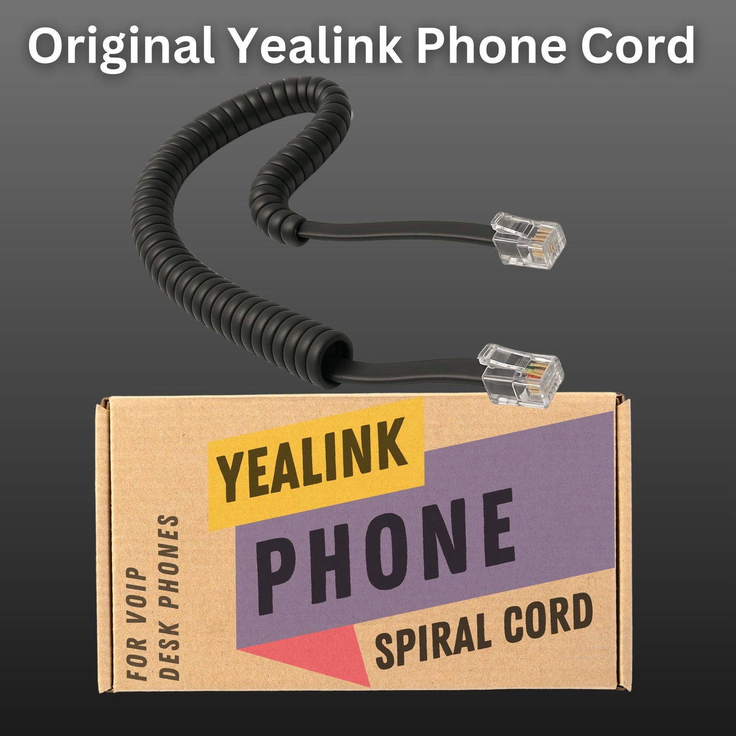 Yealink Phone Cord HD Compatible Audio 6 ft Universal Curly Handset Replacement Cable - For Desk Landline Yealink Telephones including T54W, T43U