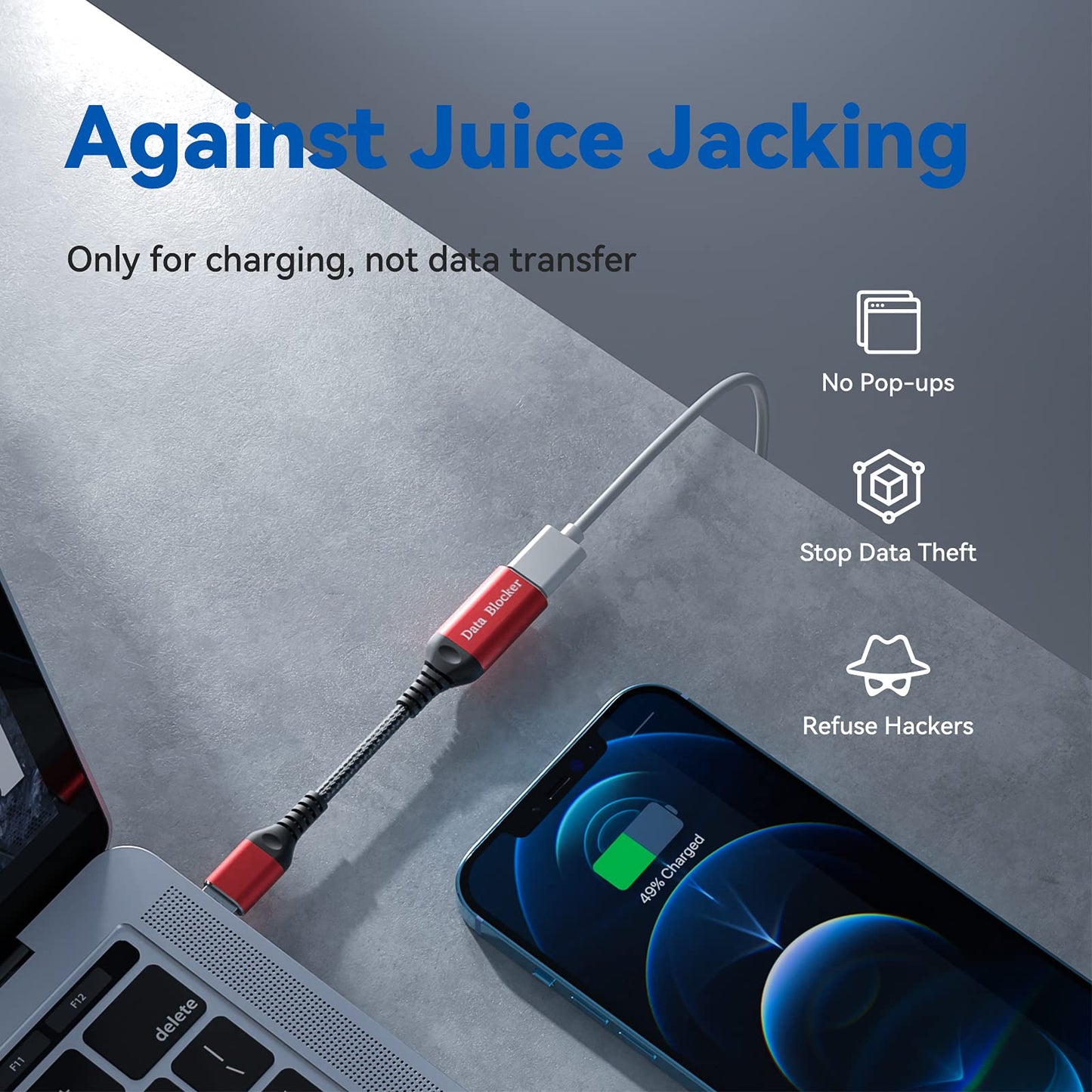 ZIYUETEK USB Data Blocker, Charge-Only Adapter USB Blocker(2PCS), Provide Safe and high-Speed Charging, Protect Against Juice Jacking, Hacking