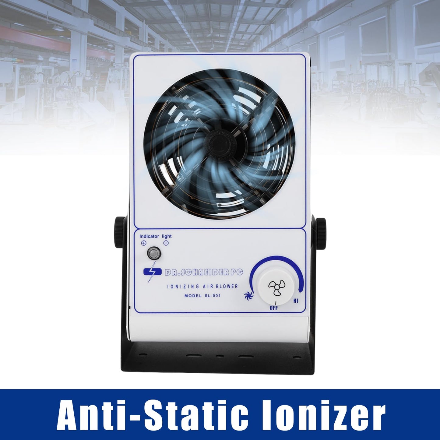 Pxolerig Ionizing Air Blower Fan Ion Anti-Static Elimination Discharge ESD Blower Fan 110V Ionizer Desktop Eliminator