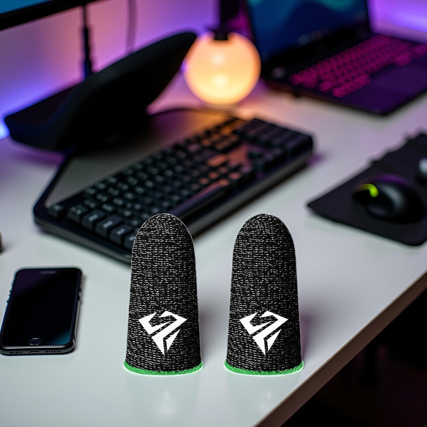 1 Pair for Pubg Mobile Games Gaming Finger Sleeve Breathable Fingertips Sweatproof Fingertip for Mobile Cove Slip Finger Gloves, Cell Phone Gaming