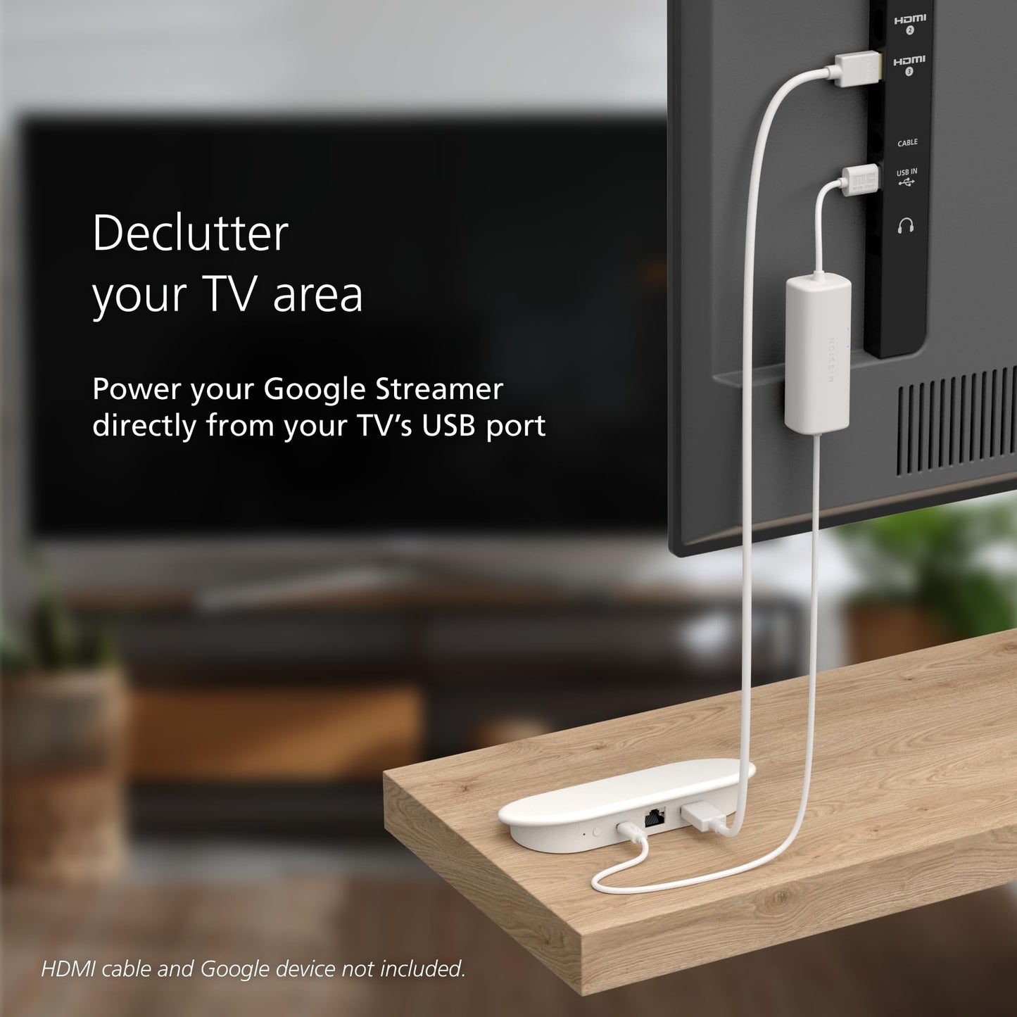 Mission USB Power Cable for Google TV (Power Google TV Directly from Your USB Port)