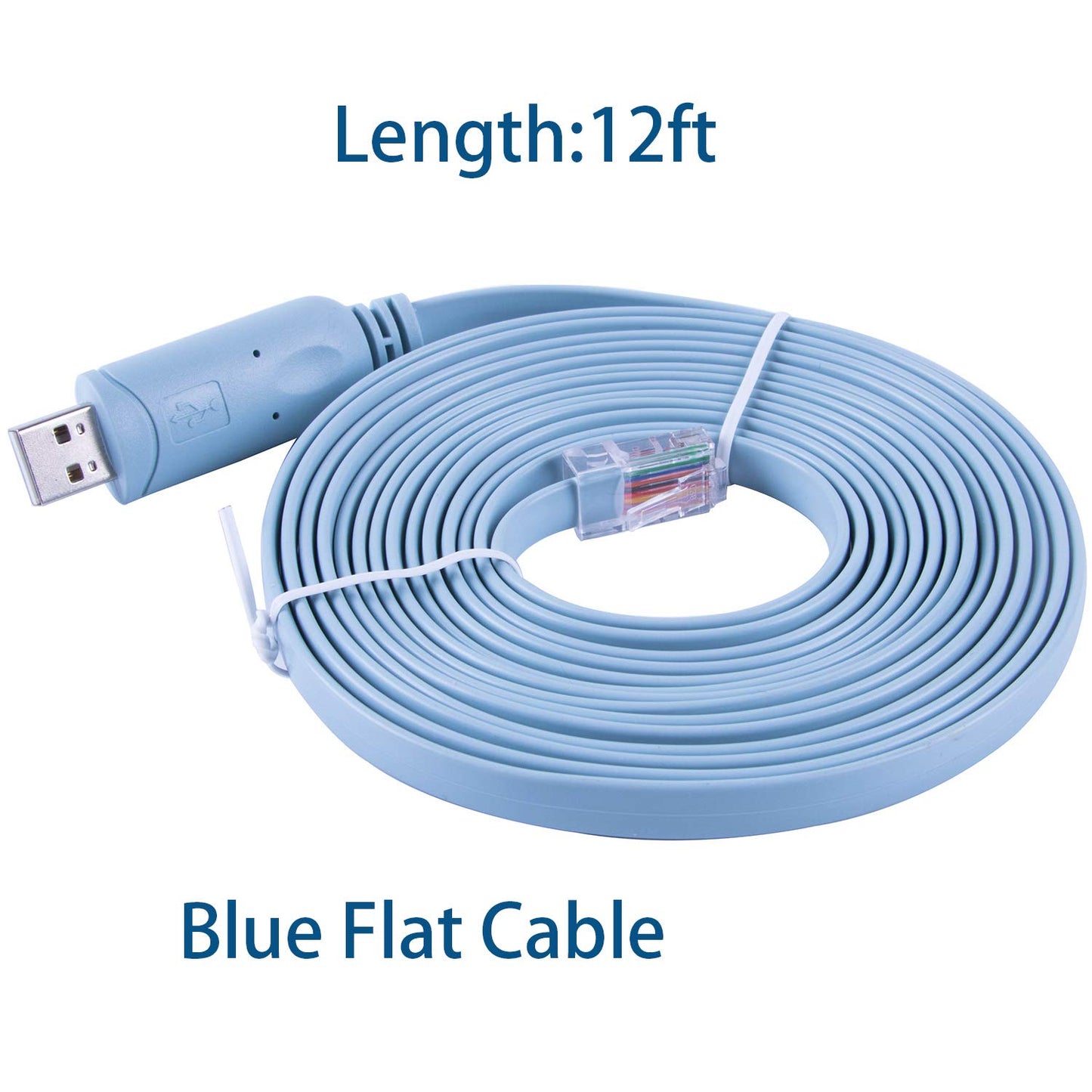 12FT Network Equipment Console Cable Compatible with Cisco/Juniper/NETGEAR/Ubiquity/LINKSYS/TP-Link Routers, Switches and Firewall Equipment,USB