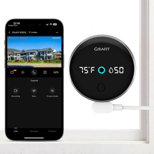 Girafit 3K 5MP Window Camera,Cameras for Home Security with Thermometer Hygrometer,Indoor Camera for Outdoor Monitoring with ChroMax Al Color Night