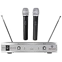 Rockville RWM1202VH VHF Wireless (2) Handheld Microphone System, Metal Receiver, Dual Filter, Ultra Signal Stability, Low Power Consumption, Perfect