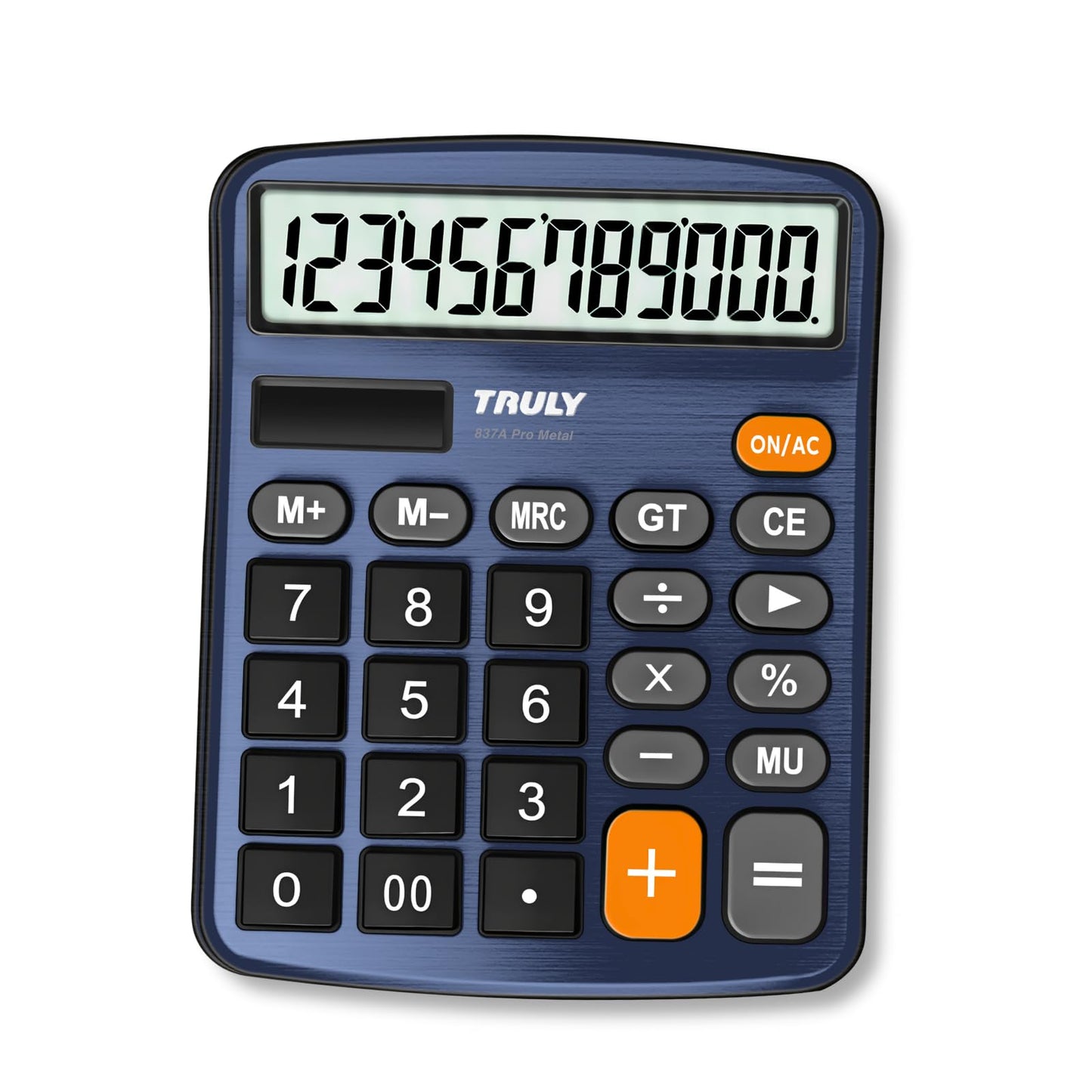 TRULY 12 Digits Desktop Calculator with Large LCD Display and Sensitive Button, Dual Solar Power and Battery, Standard Function for Office, Home