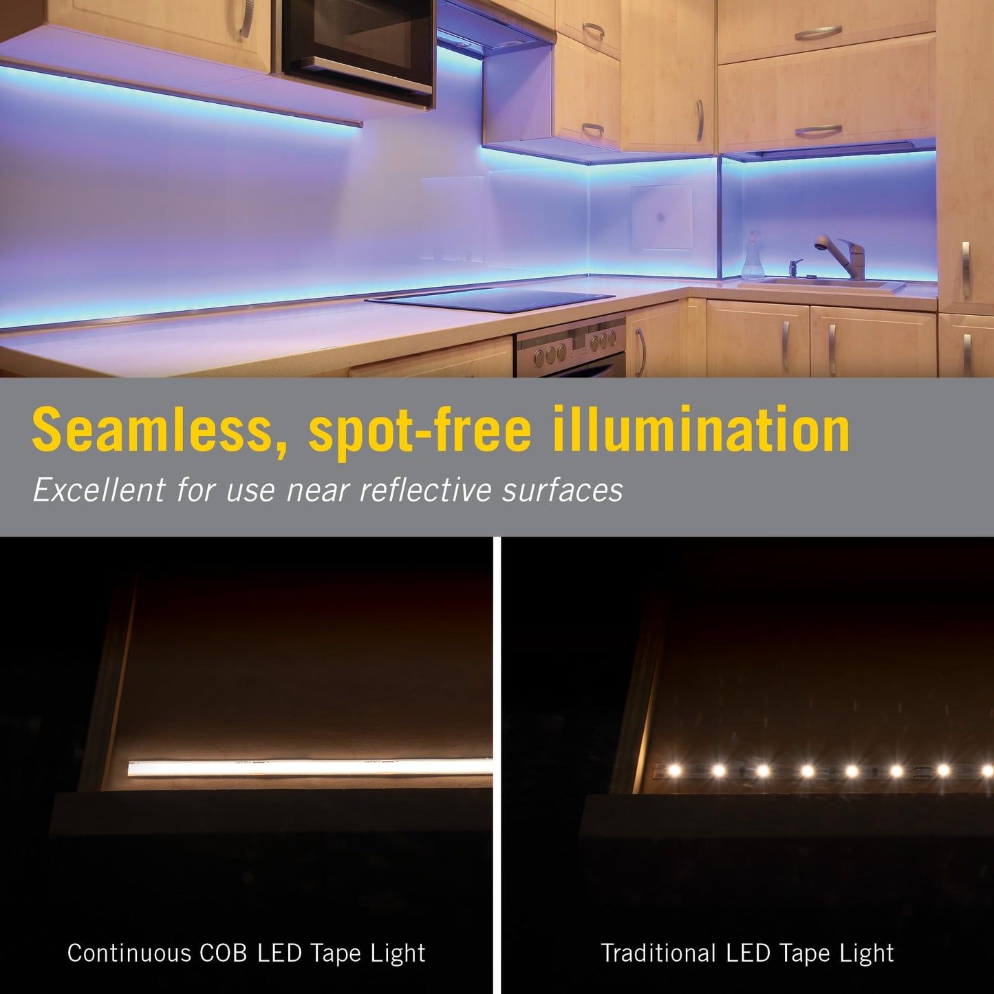 Armacost Lighting RibbonFlex Pro 24V COB LED Strip Light Tape RGB+W, 300 Lumens/Ft, 5M 177720