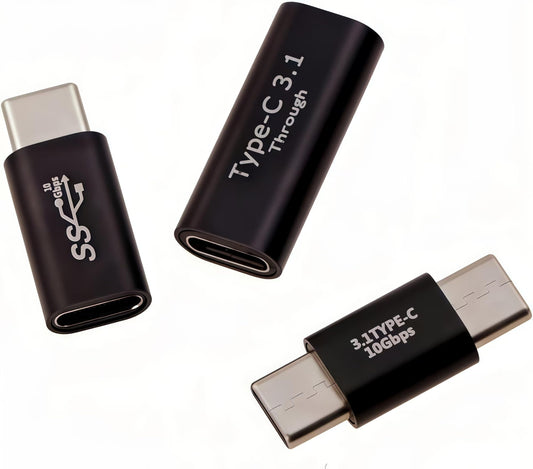 Pastall USB C 3.1 Adapter Set - 3 Styles: Male to Male, Female to Female, Male to Female - Type C Adapter Compatible With MacBook, Nintendo Switch…