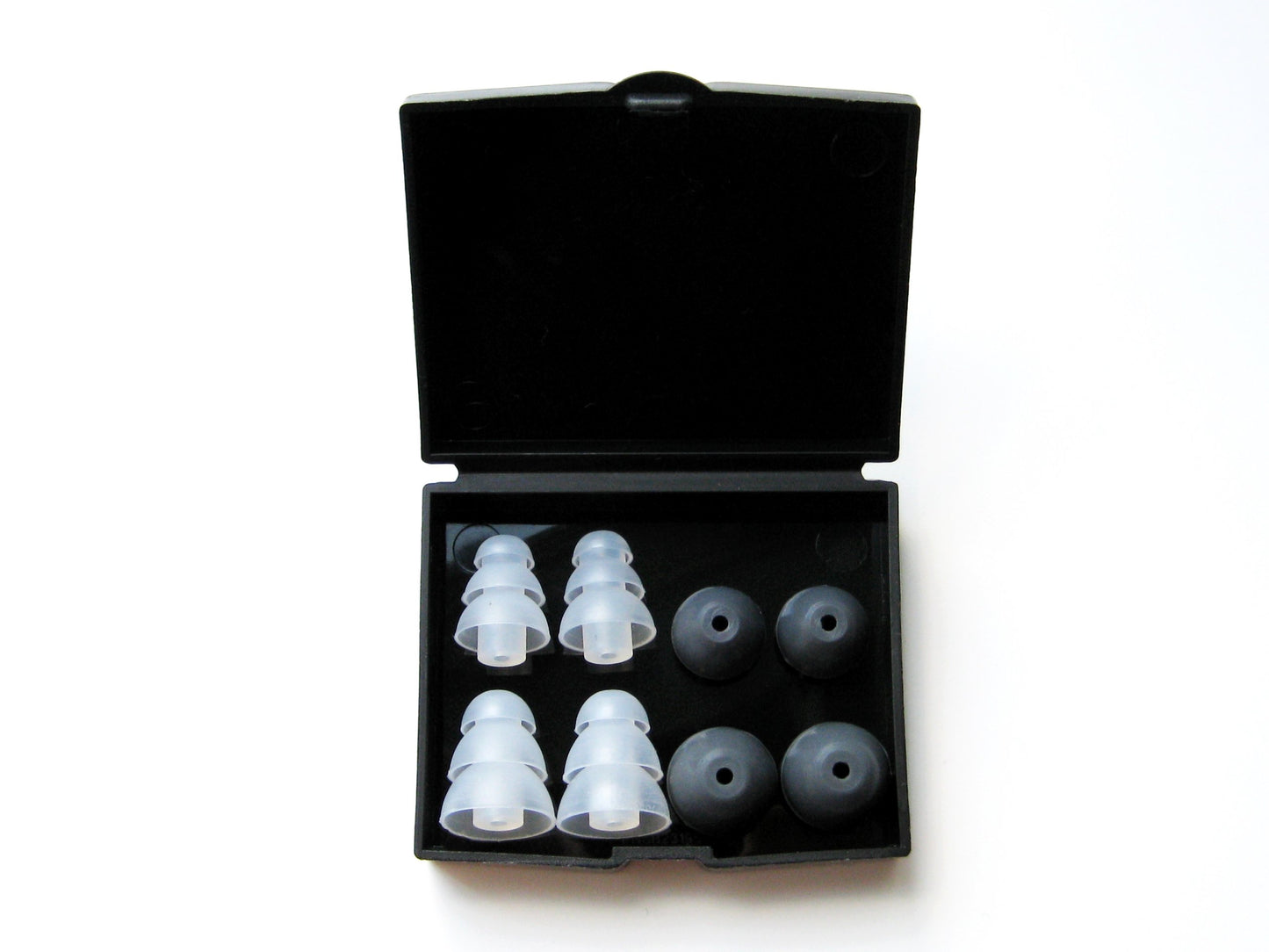 8 Pcs- Clear Triple Flange and Round Earbuds Eartips Set Compatible with Shure E3c, E4c, E4G, E5c, I3C, i4c, SCL3, SCL4, SCL5 in-Ear Earphones Headset