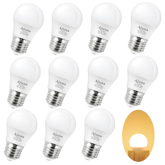 Ajuns LED Bulb 3W 25 Watt Light Bulbs Equivalent A15 120V 25W Bulb 2700K Soft White Low Watt Light Bulb Table Lamp for Bedroom 12Pack