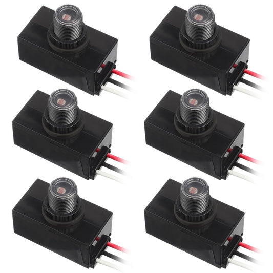 JAMHER 6 Pack Dusk to Dawn Sensor 120-277V Photoelectric Switch Photocell Light Sensor Hardwired Post Eye Light for Most Outdoor Lighting Fixtures