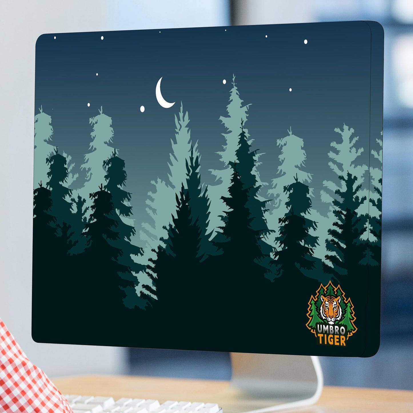 Umbrotiger 27-inch monitor dust cover, elastic polyester sunshade, 26" 27" 28" 29" computer screen cover, LCD/LED/HD panel protective film (Dark Night