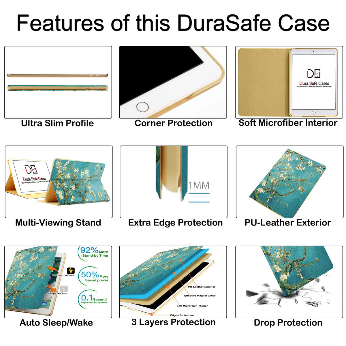 DuraSafe Cases for iPad 2016 Pro 9.7 inch Printed Case A1673 MLMP2LL/A MM172LL/A MLMN2LL/A MLMQ2LL/A A1674 A1675