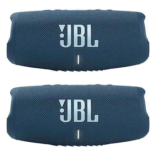 JBL Charge 5 - Waterproof Portable Bluetooth Speaker - Blue/Blue (Pair)