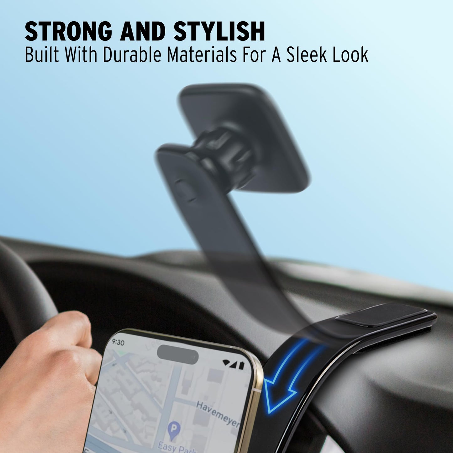 Car and Driver Magnetic Phone Holder for Car - MagSafe Compatible Dashboard Mount, Strong N55 Magnets, Flexible Aluminum Arm, iPhone 17/16/15/14/13