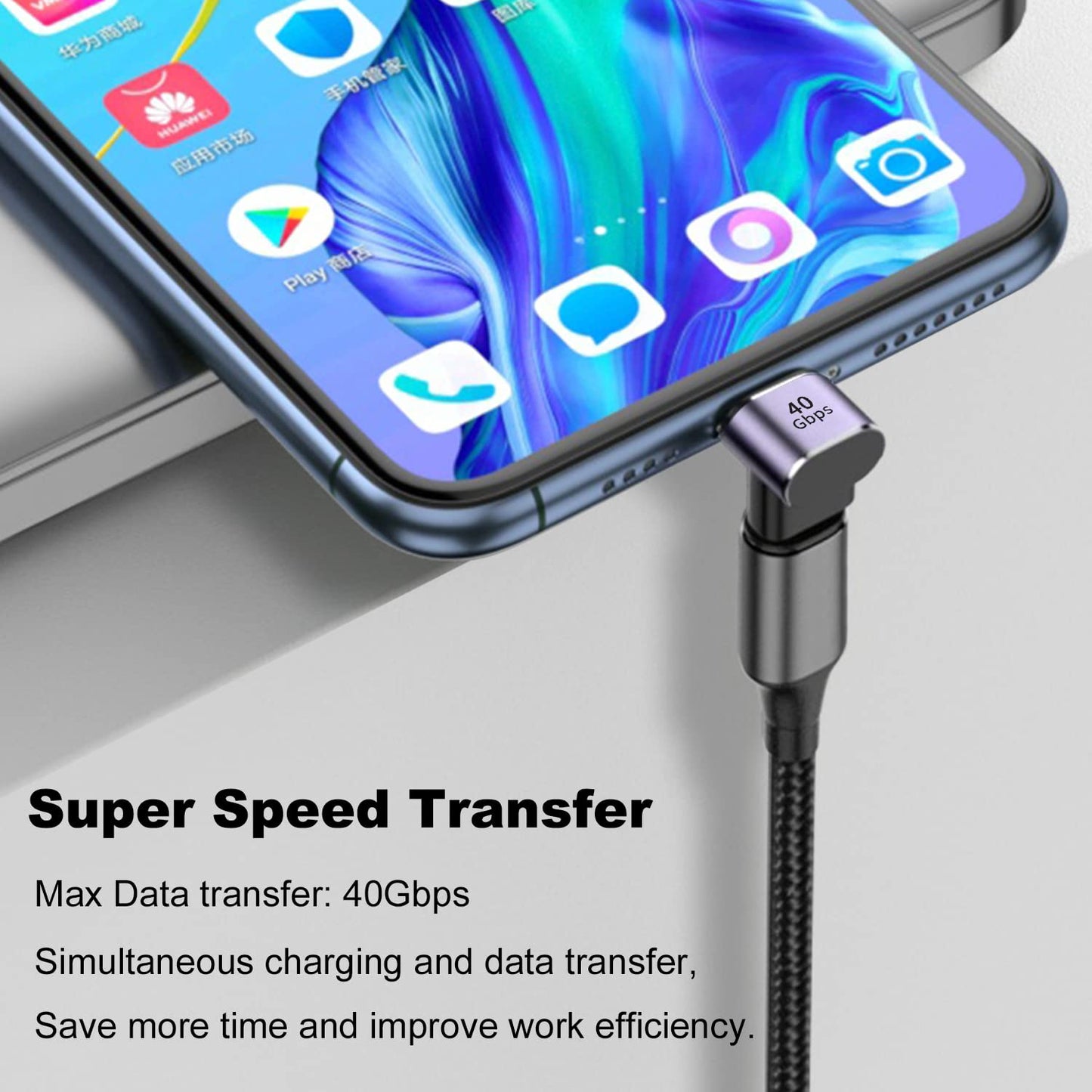 AreMe 90 Degree USB-C Male to USB-C Female Adapter (2 Pack), Type-C Up and Down Right Angle 40Gbps PD 100W Fast Charging Connector for Steam Deck…