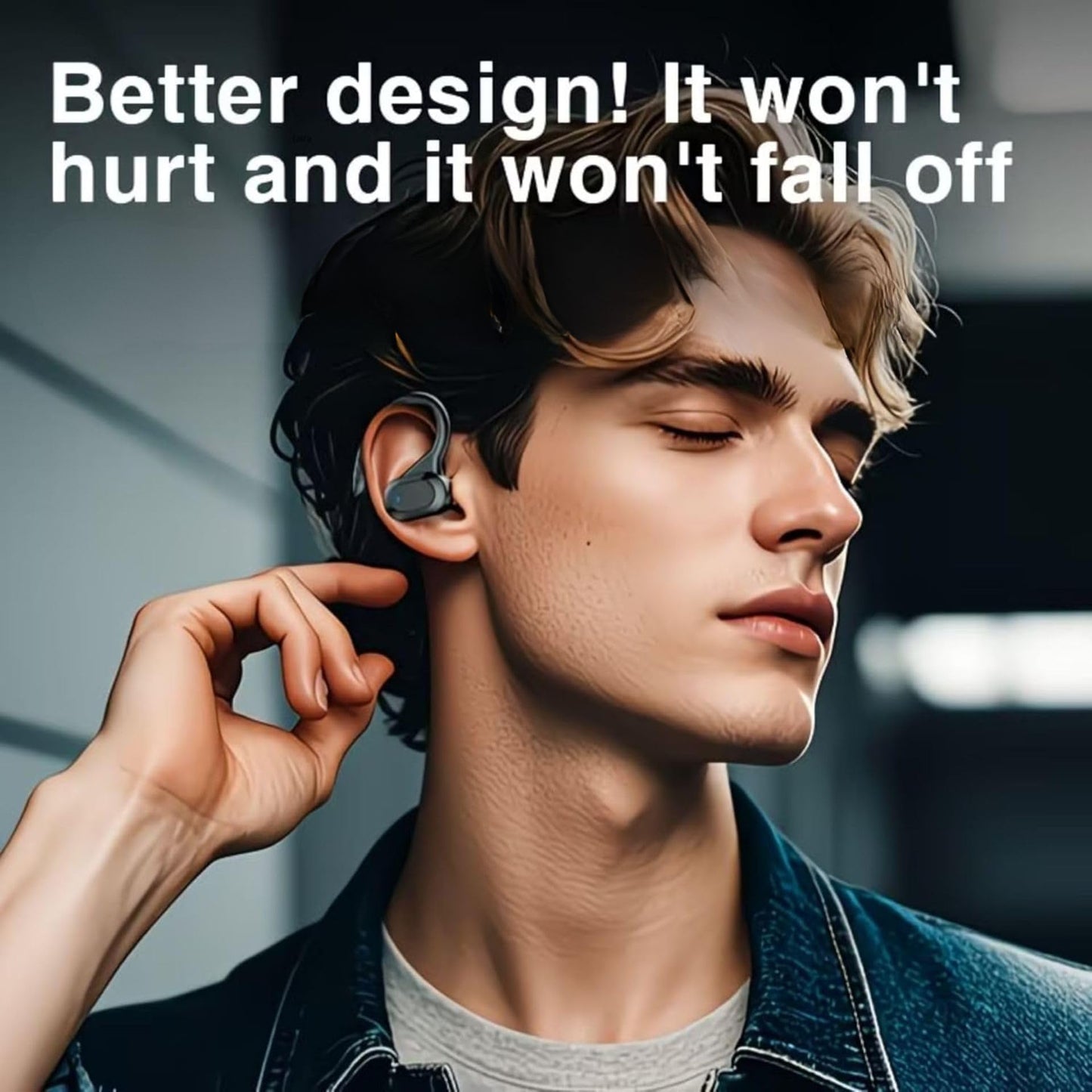 Audance Wireless Sport Earbuds with Ear Hooks, Bluetooth 5.4 Secure Fit Ear Buds for Running & Gym, Sweatproof IPX7, 50H Playtime Charging Case, 4-Mic