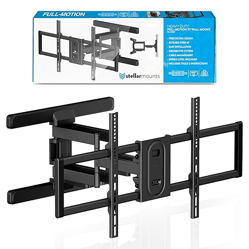 Heavy Duty Dual Arm Articulating TV Wall Mount Bracket for LG OLED evo M Series Class 4K Smart TV with Wireless 4K OLED83M3PUA 83 Inch TV - Tilt