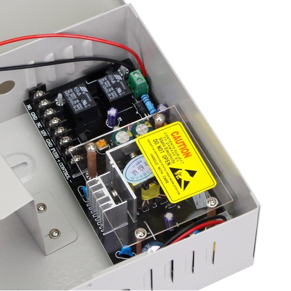 LIBO Smart Home AC90V/260V 5A Access Control Power Supply Box DC12V UPS Backup Battery for All Kinds of Electric Door Lock with Time Delay