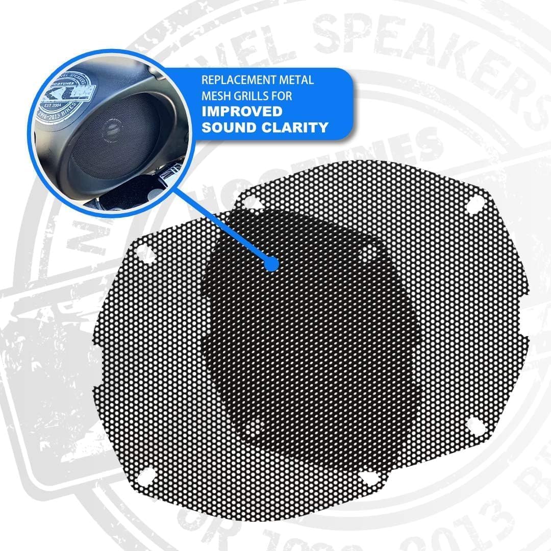 Hogtunes SGF GRILL-AA Front Speaker Grills (2 Pack), Fits 1998-2013 Harley-Davidson Motorcycles