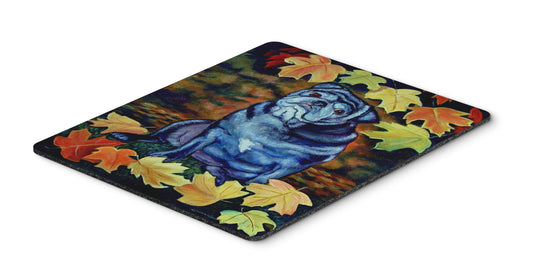 Caroline's Treasures 7159MP Old Black Pug in Fall Leaves Mouse Pad, Hot Pad or Trivet for Home Office Gaming Working Computers Laptop Mouse