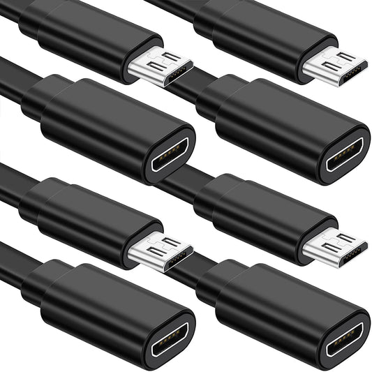 Sumind 4 Pack 40FT Total Micro USB Extension Cables, Male to Female Extender Cord Compatible with Wyze Cam OG, WYZE Cam Pan, Wyze Cam V3, Kasa Camera