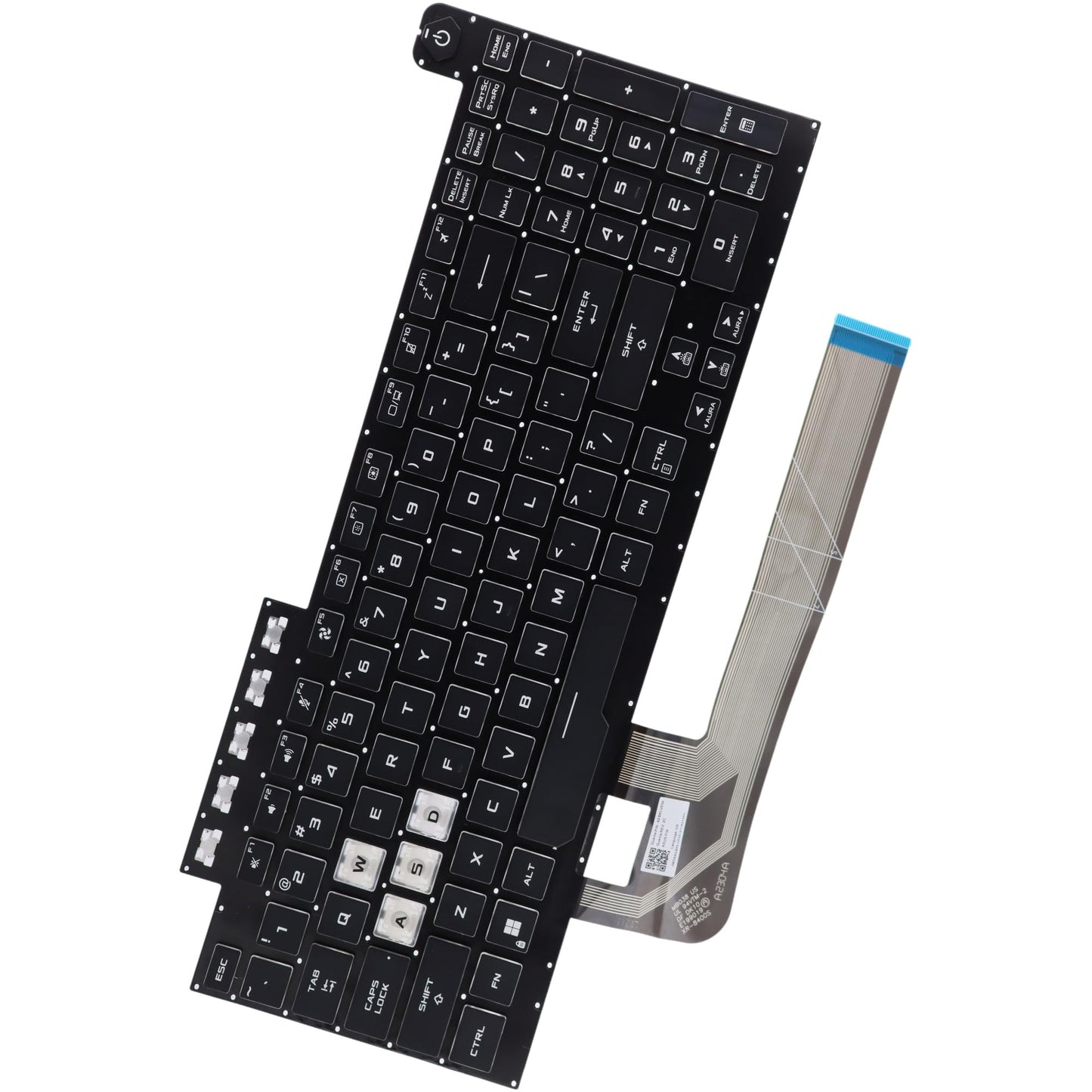 Deal4GO Black US-INTL QWERTY White Letter Backlit Keyboard Replacement for ASUS FX506 FA506 FX706 FA706 FA506IH FX506HF FX506LH FX706LI FA706IH