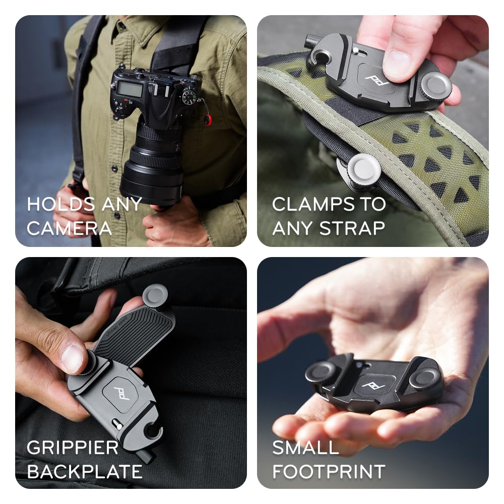 Peak Design Capture Camera Clip V3, Eclipse with Plate, Holds DSLR, Compact and Point and Shoot Bodies, Secure, Stable and Accessible, Attaches