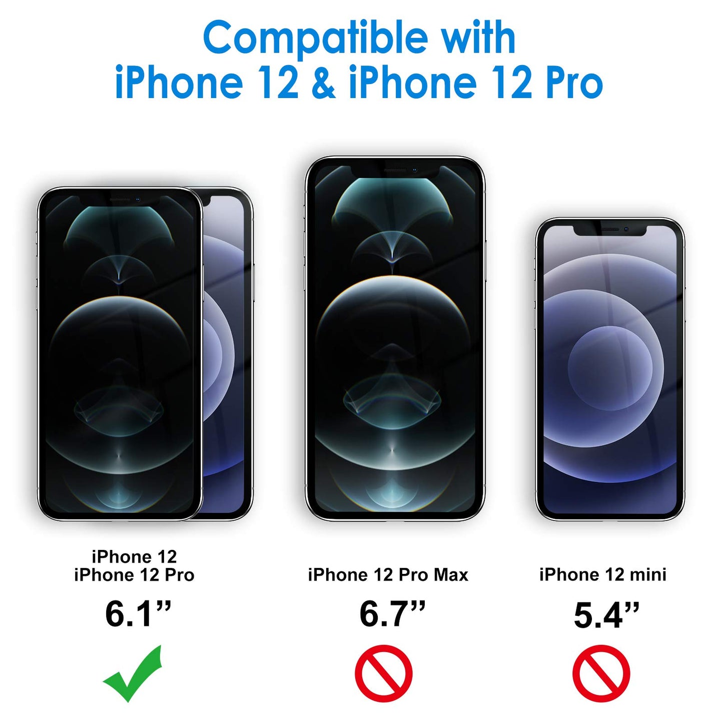 JETech Screen Protector for iPhone 12/12 Pro, 2-Pack