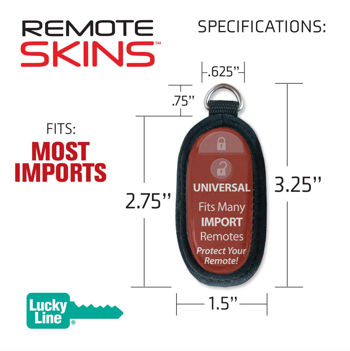 Lucky Line Flexible Remote Skin, Universal, 1 Pack (49001) , Black