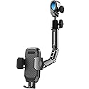 Quyee Phone Holder Car, Rear View Mirror Phone Holder - Aluminum Alloy Mount Multi-Angle Adjustment Rotatable and Retractable Compatible with All 4-7